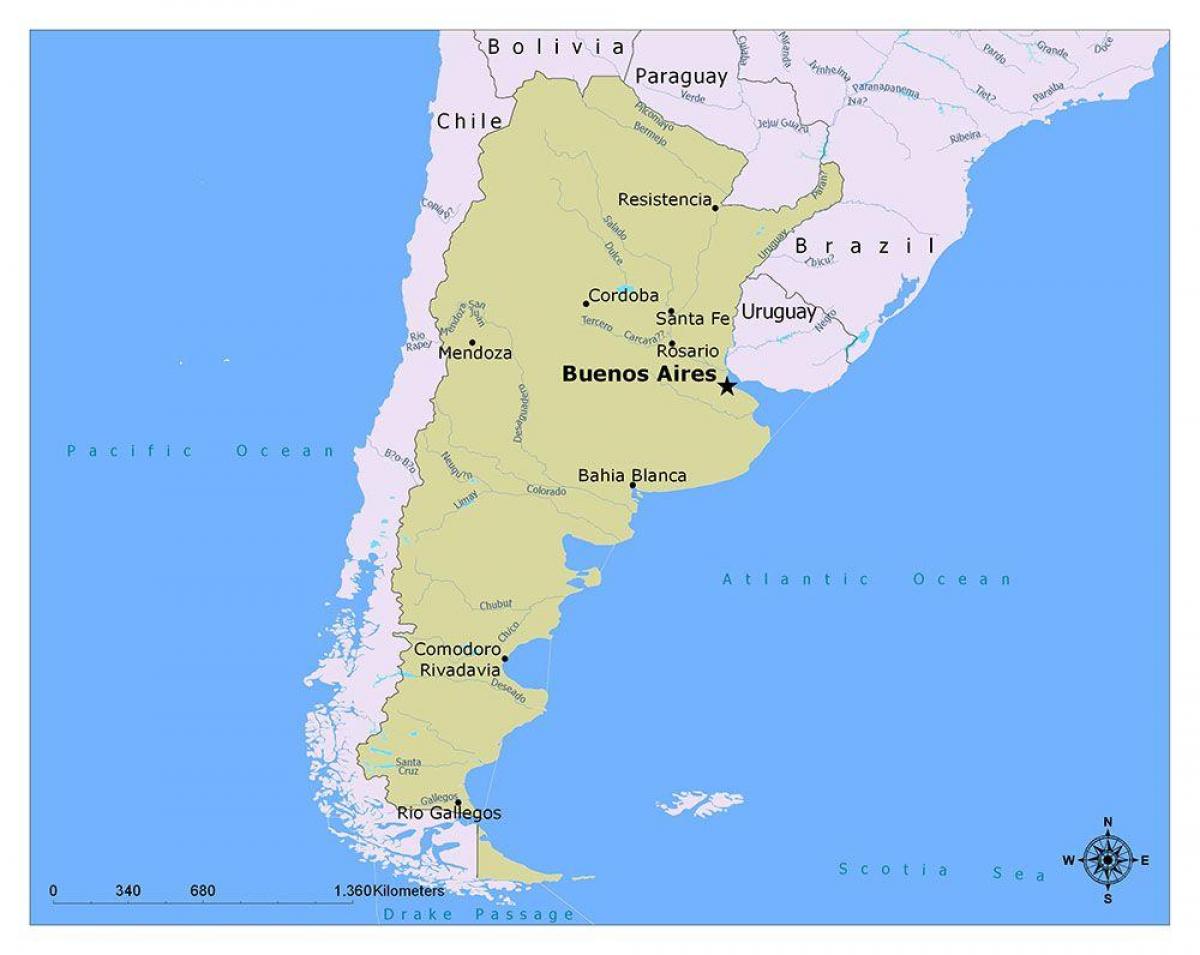 Mappa della capitale Argentina